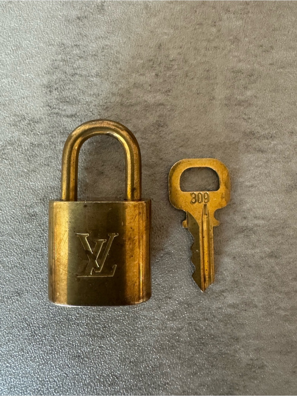 Louis Vuitton Padlock and Key - Gold Tone #309